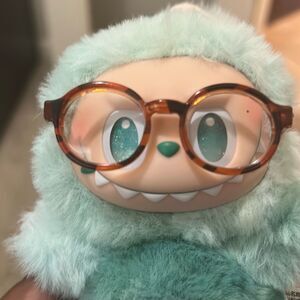 Brown Tortoiseshell Plastic Frame Glasses For Labubu Clear Lens Cutesy Nerdy Kaw